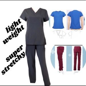 002 B/S Scrub Set Stretchable Black MEDIUM